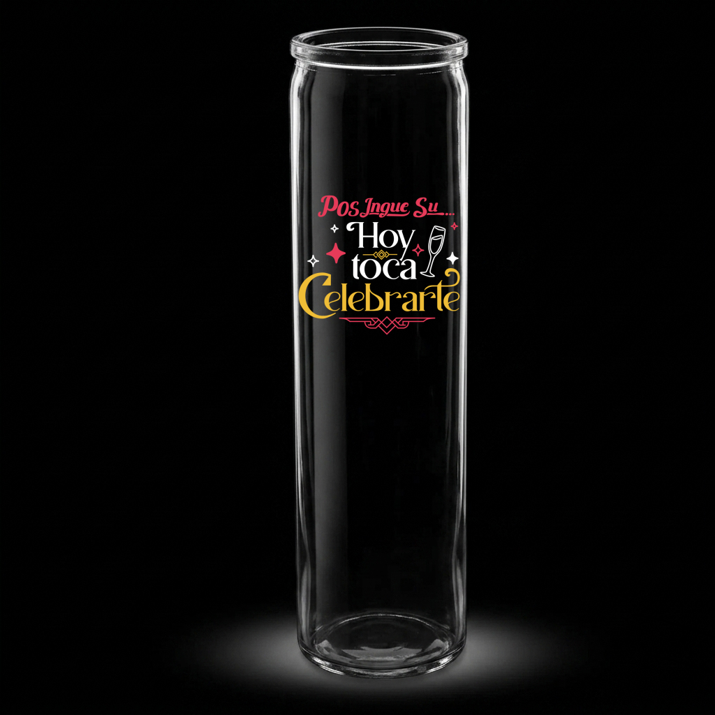 Florero con frase de celebración