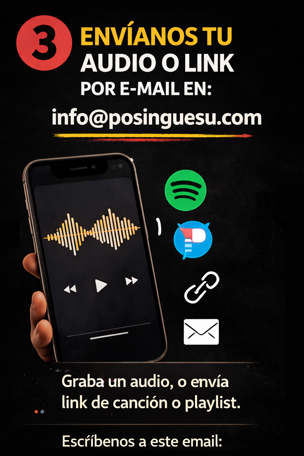 Envíanos tu audio o link